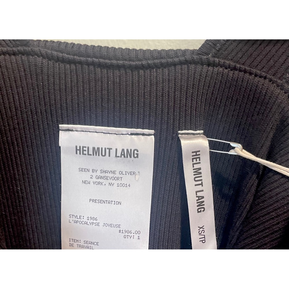 HELMUT LANG Black Multi Layer Rib Knit‎ Cotton Dress XS - Picture 5 of 6